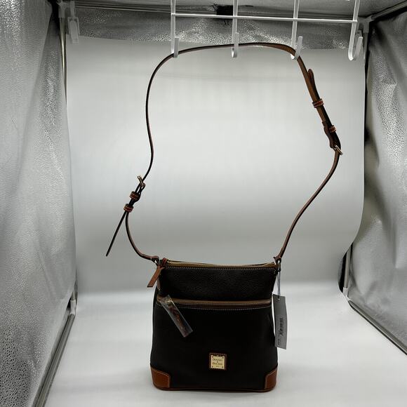 Dooney & Bourke Pebble Leather Crossbody Purse Brown T'moro - Picture 6 of 10